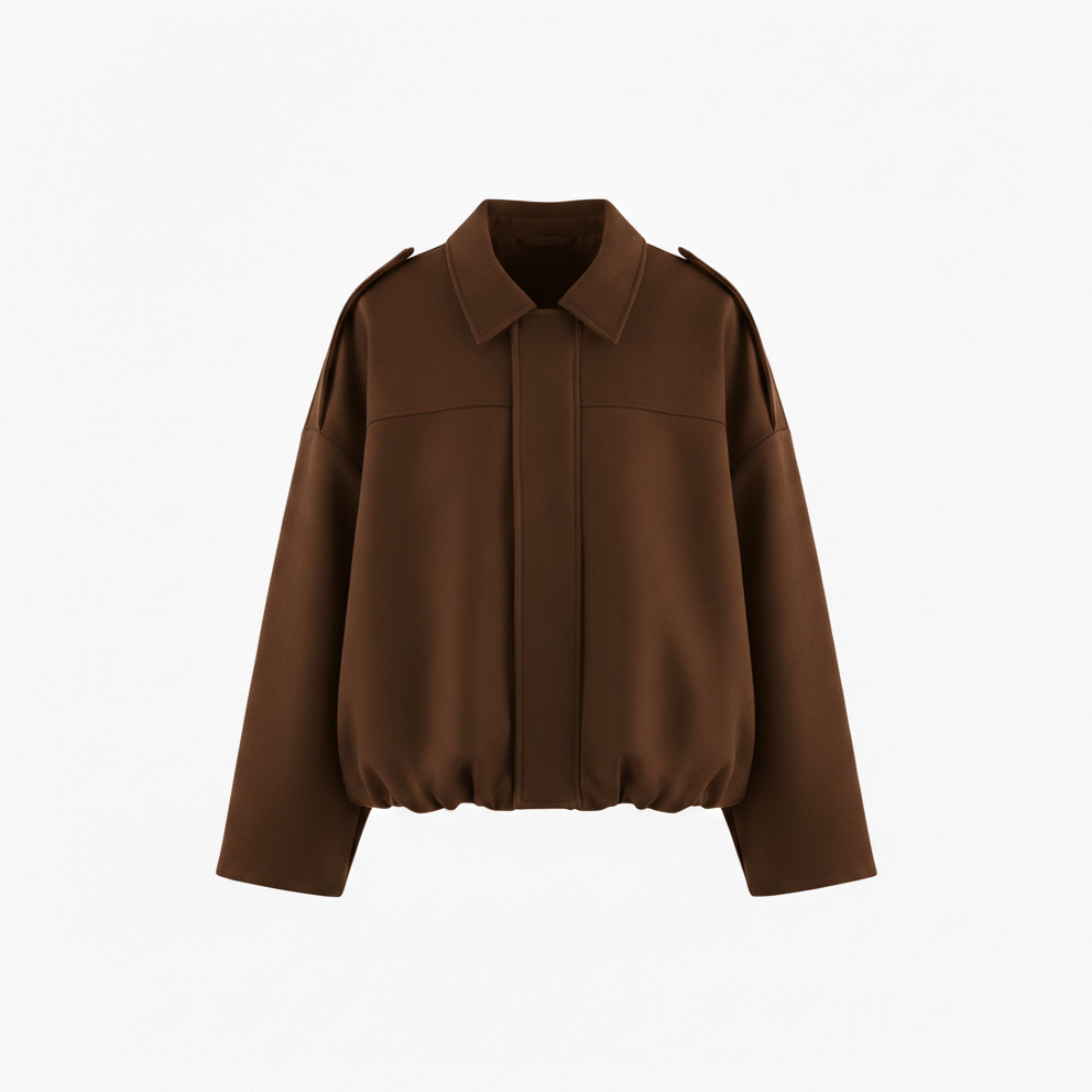 Polyester Bomber Jacket with Lapel Collar and Zipper Closure for Women