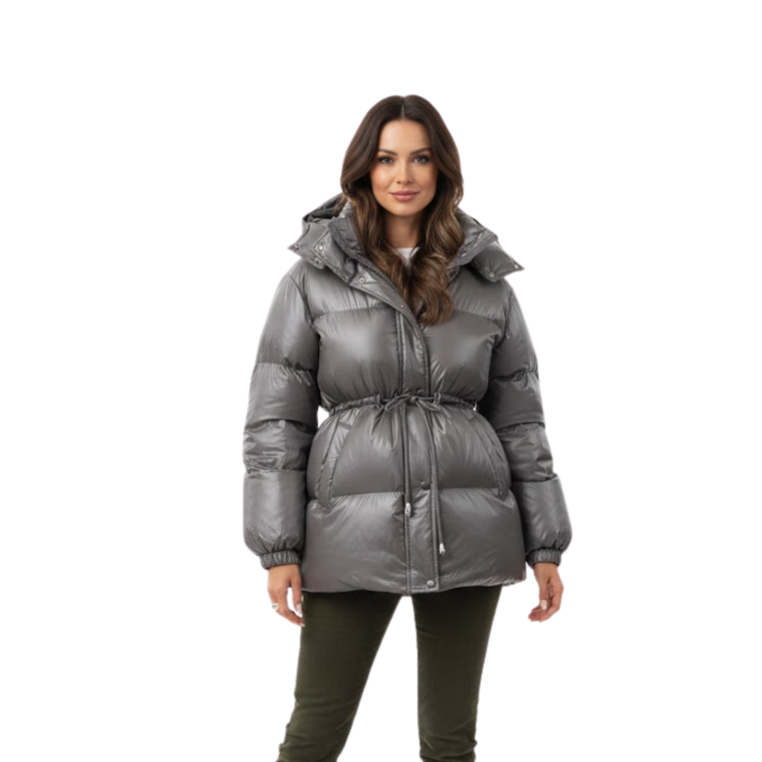 Women's Thick Warm Cotton Jacket with Removable Hood