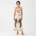 Crop top and long skirt set — tropical print — summer vacation