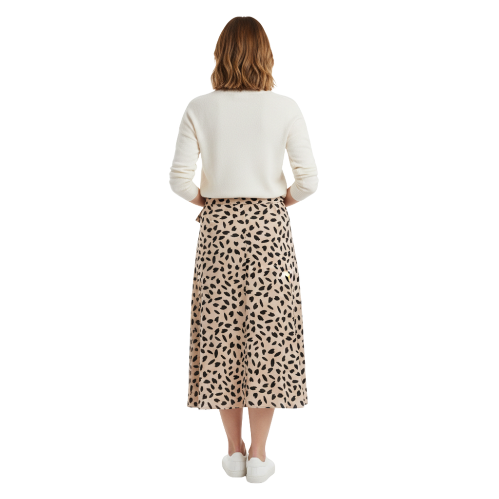 Bohemian high-waisted wrap skirt for women with side tie and asymmetrical hem
