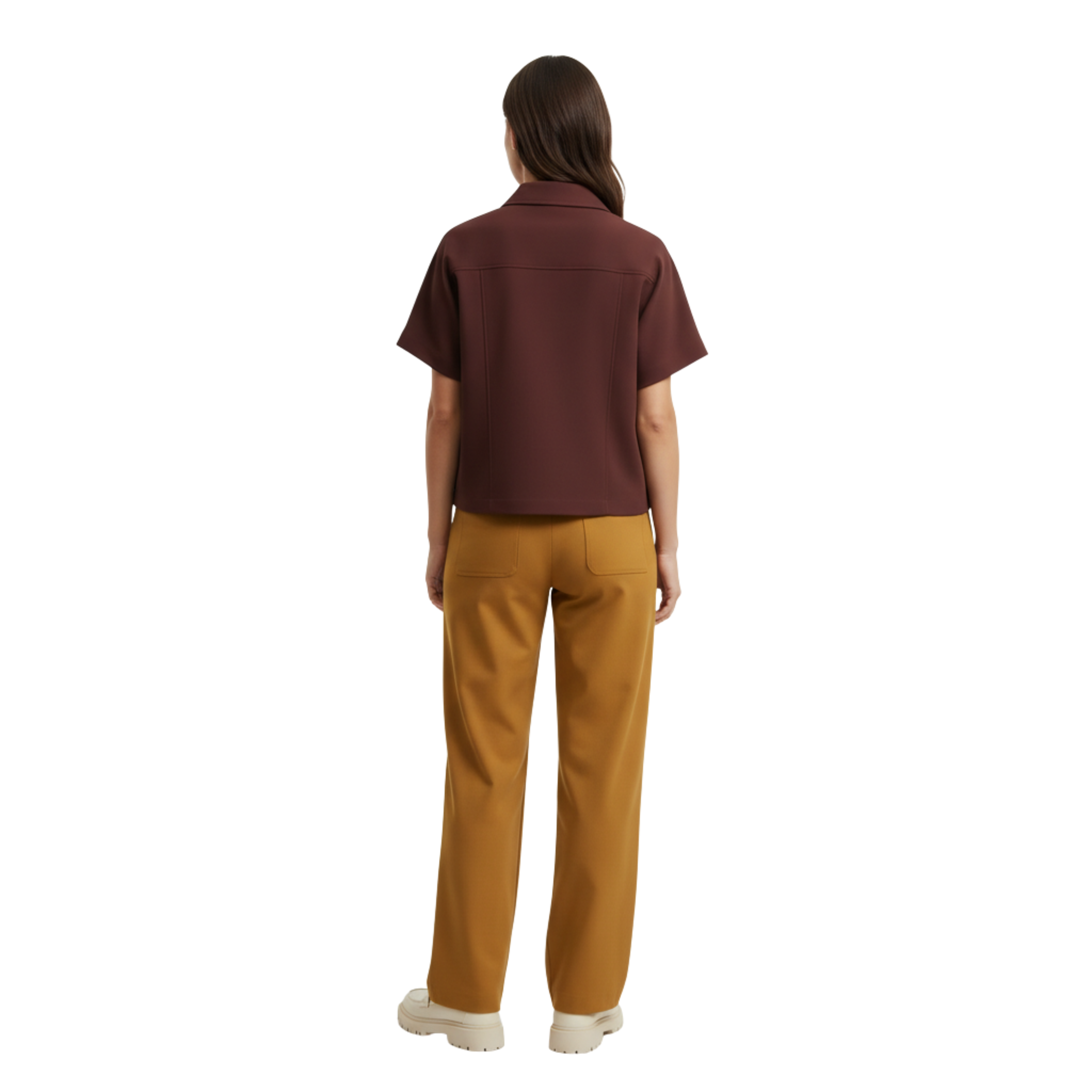 Short Polyester Jacket with Short Sleeves and Zipper for Women