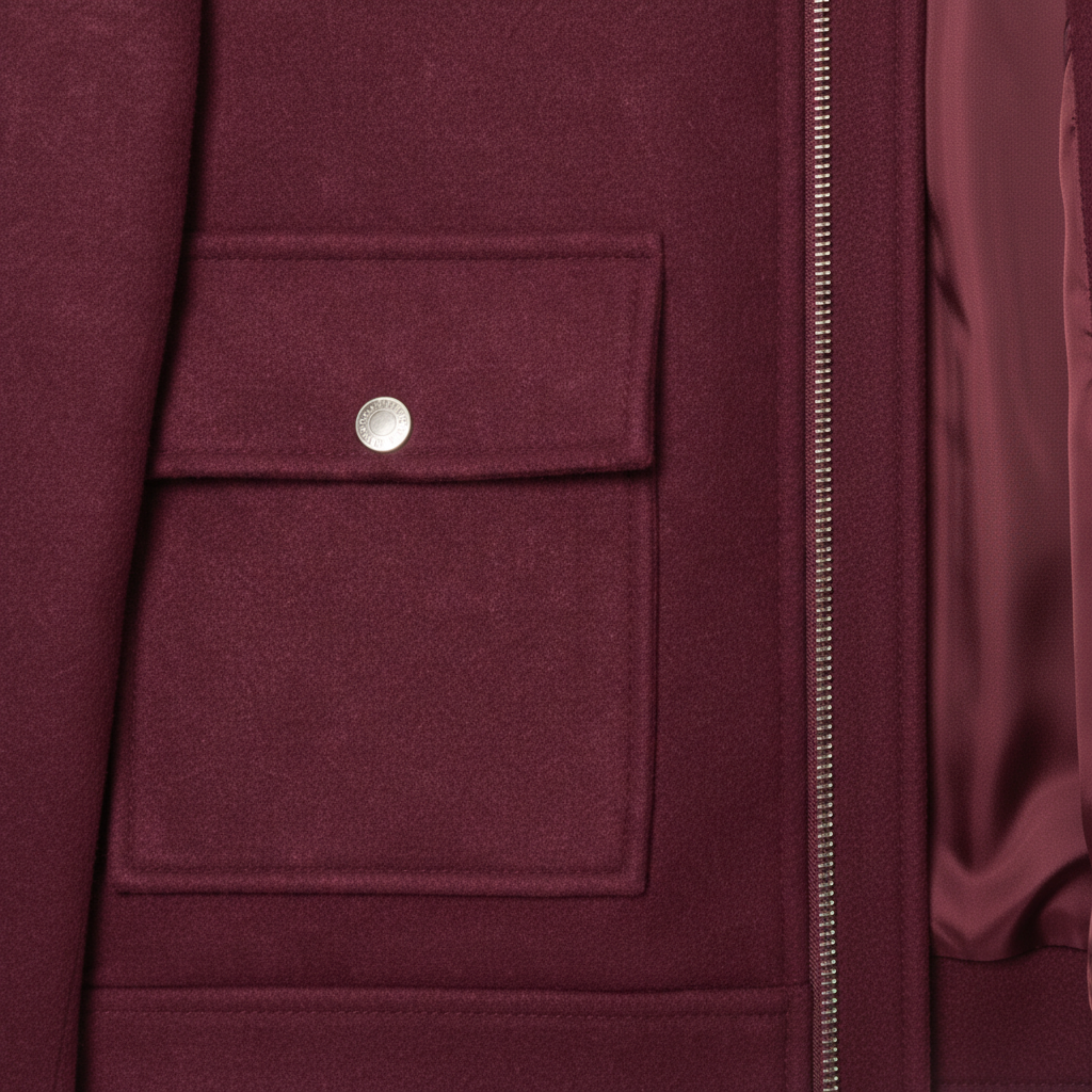 Short Polyester Jacket with Turn-Down Collar and Zipper Closure for Women