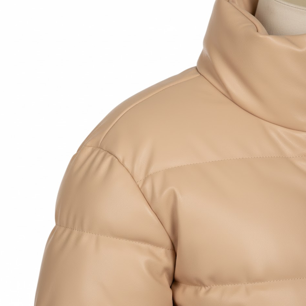 Elegant Thick and Warm Women's Winter Jacket in Faux Leather