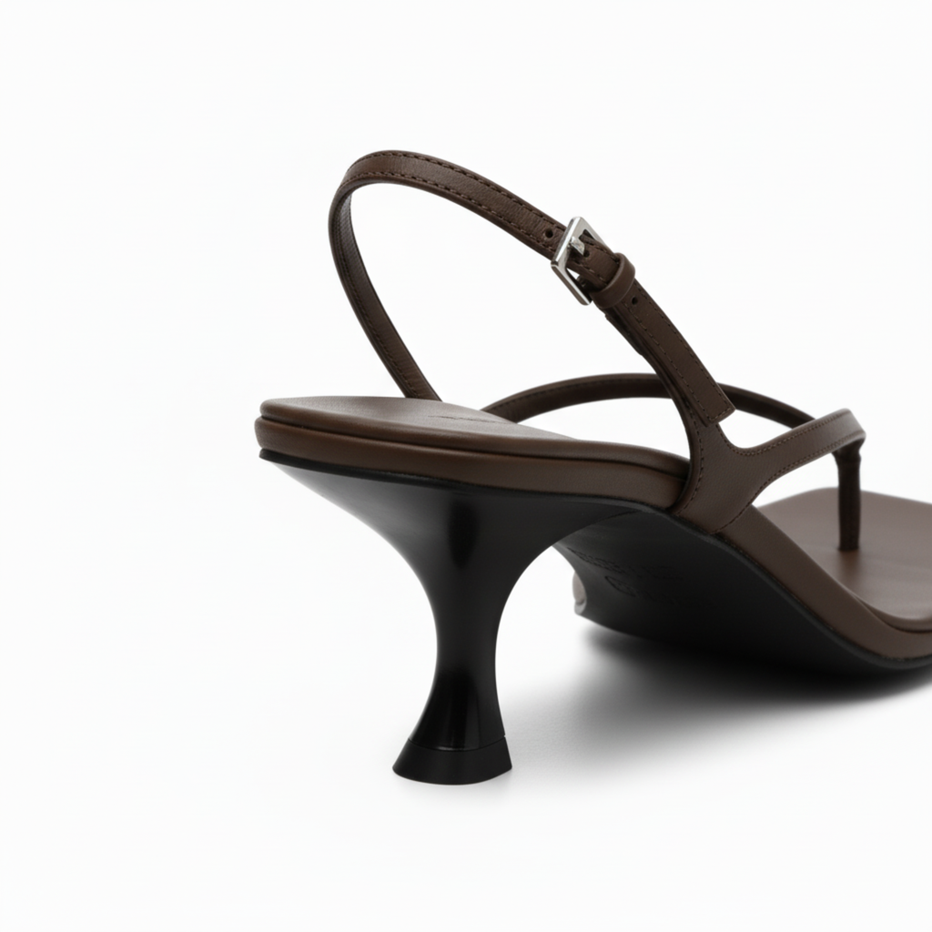 Low Heel Sandals with Back Strap and Square Toe for Women