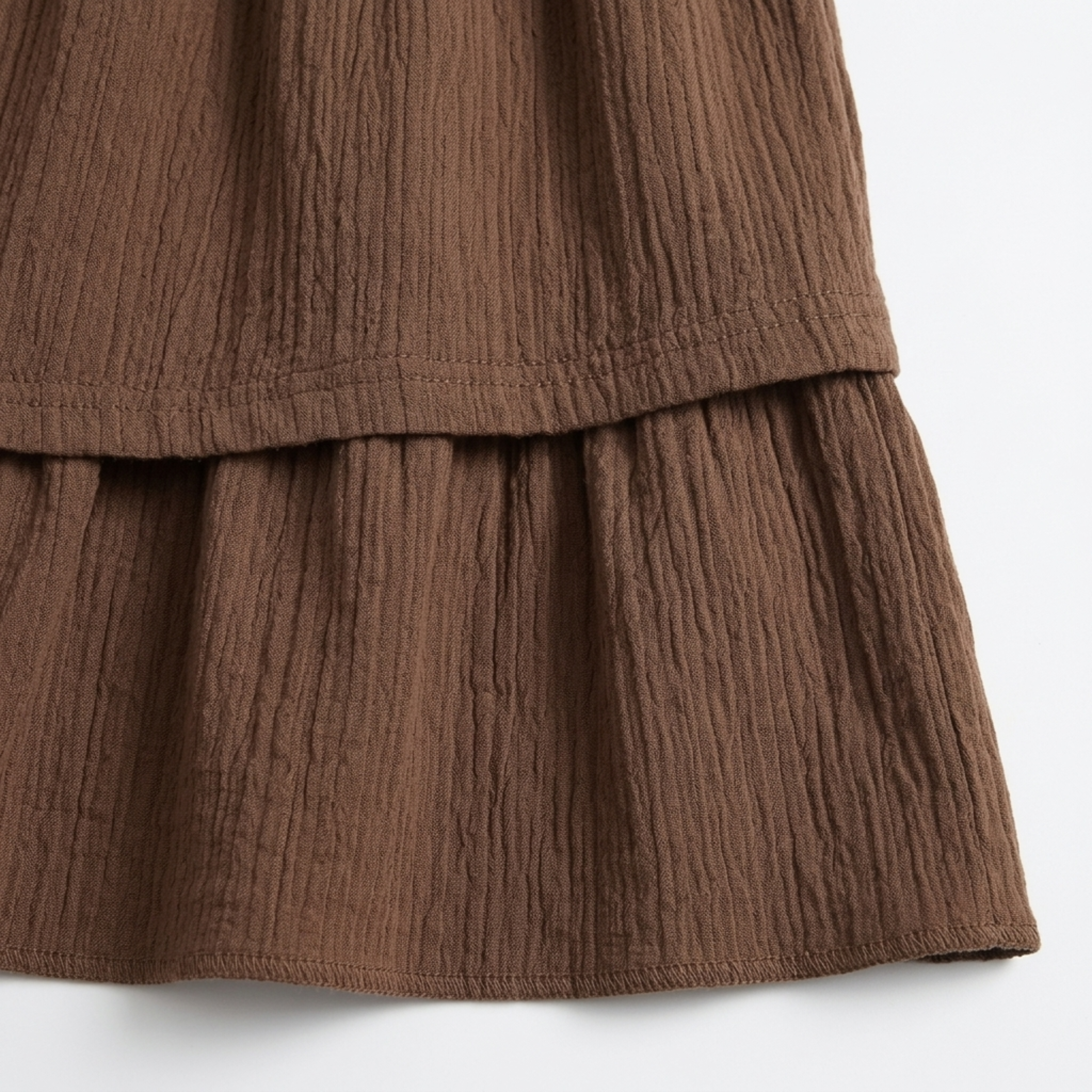 Plus size long skirt for women with panels and drawstring