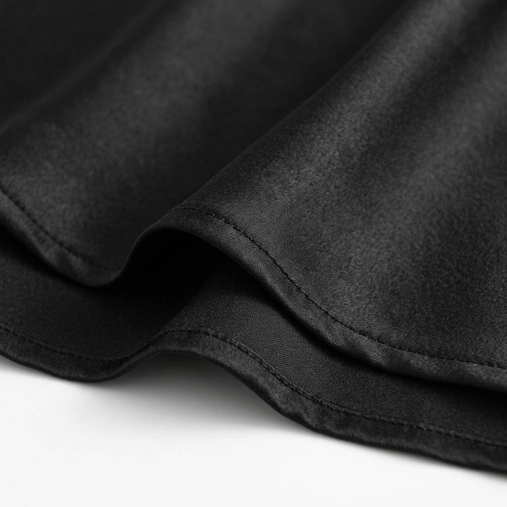 Long satin maxi skirt — high waist mermaid cut — evening wear
