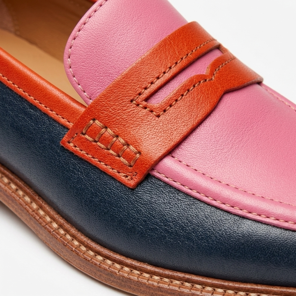 Multicolored flat sole moccasins for everyday wear
