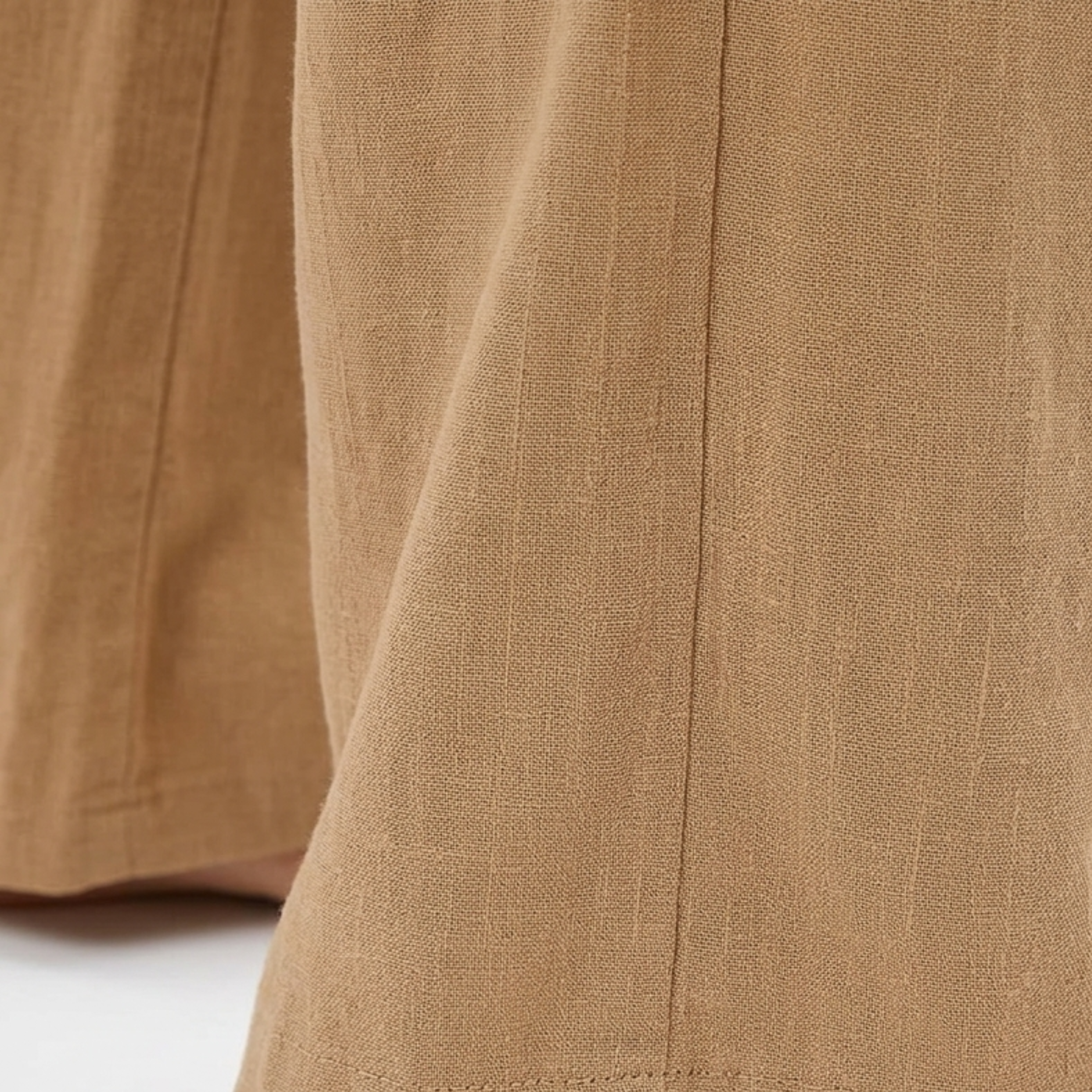 Women's pants linen and cotton blend — elastic waist straight cut | everyday
