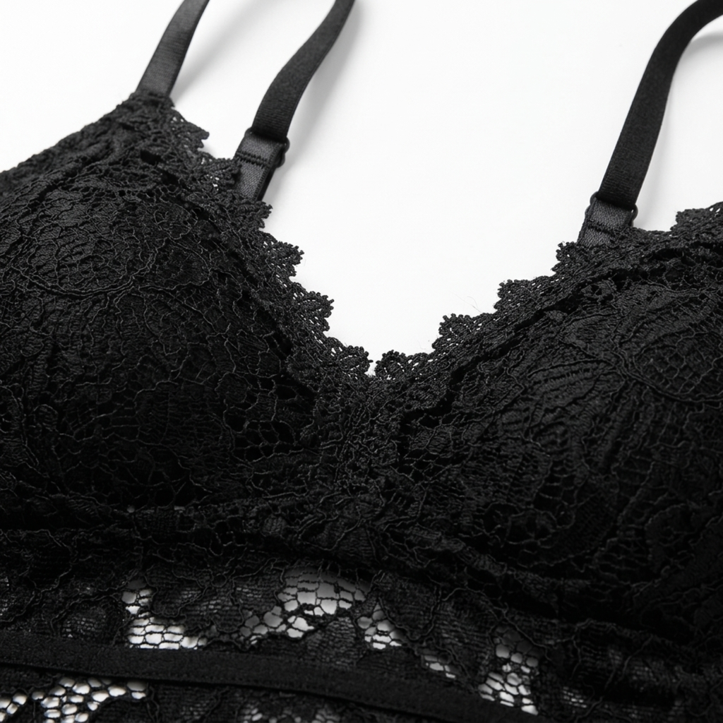 Short lace crop top for women — V-neck — chic look