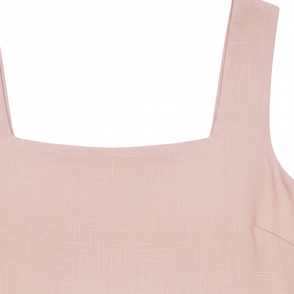 Women's Linen Set with Square Neck Tank Top and Matching Shorts