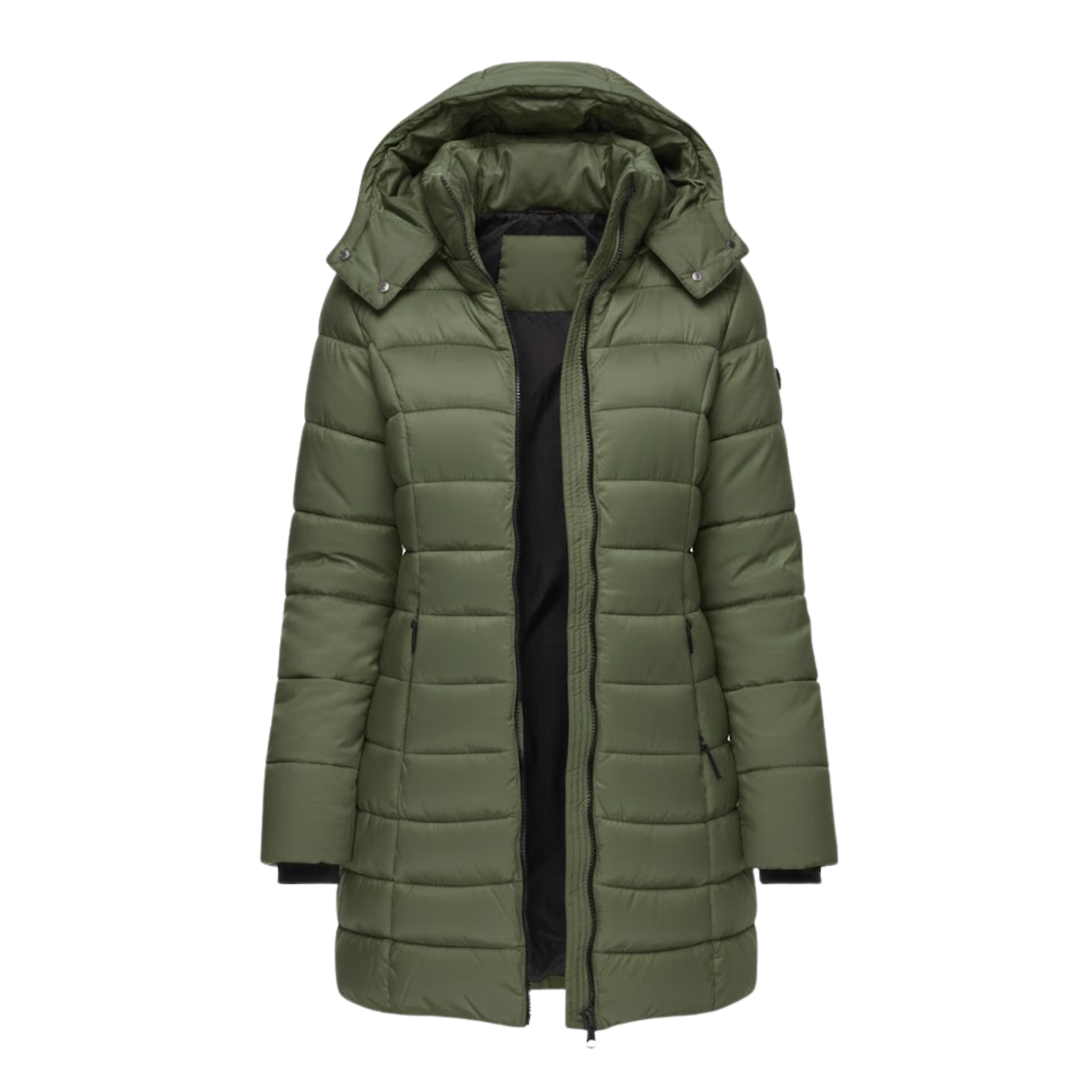 Women's Mid-Length Quilted Parka with Hood