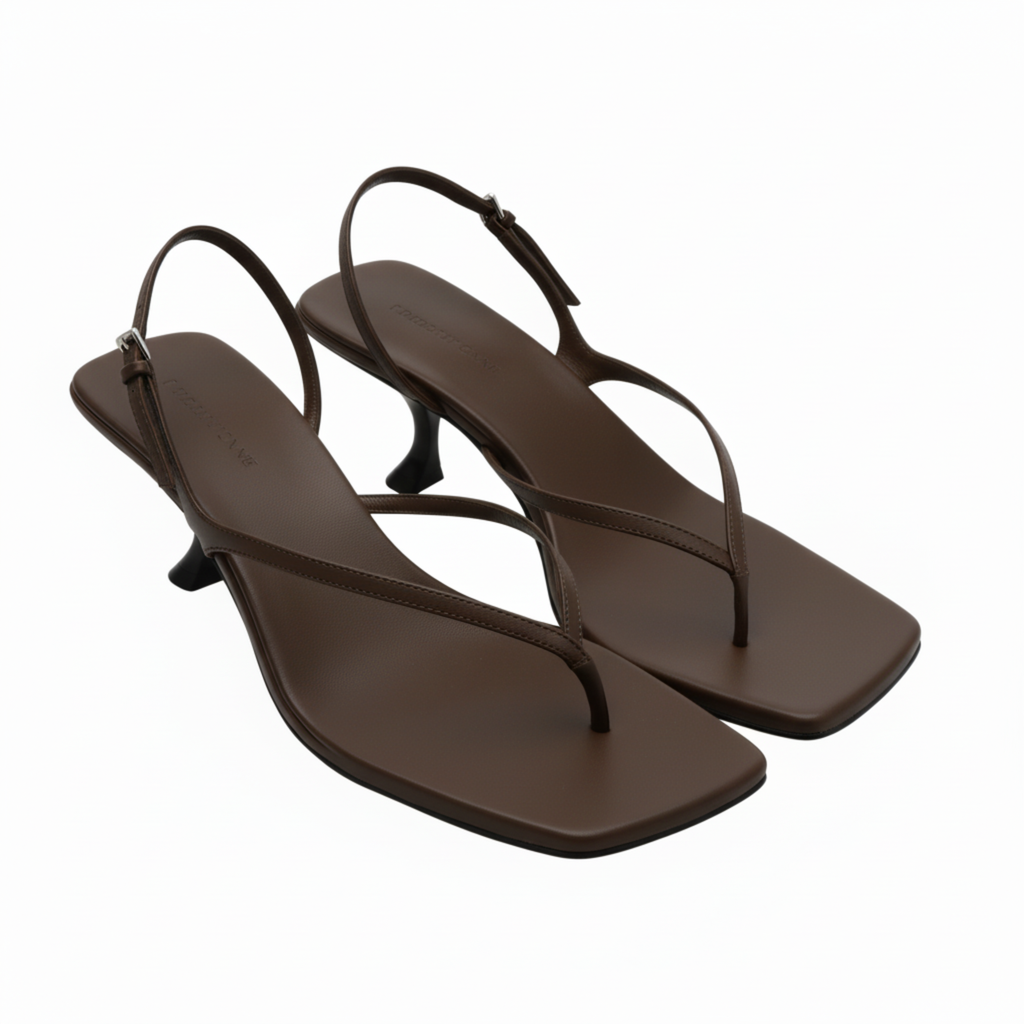 Low Heel Sandals with Back Strap and Square Toe for Women