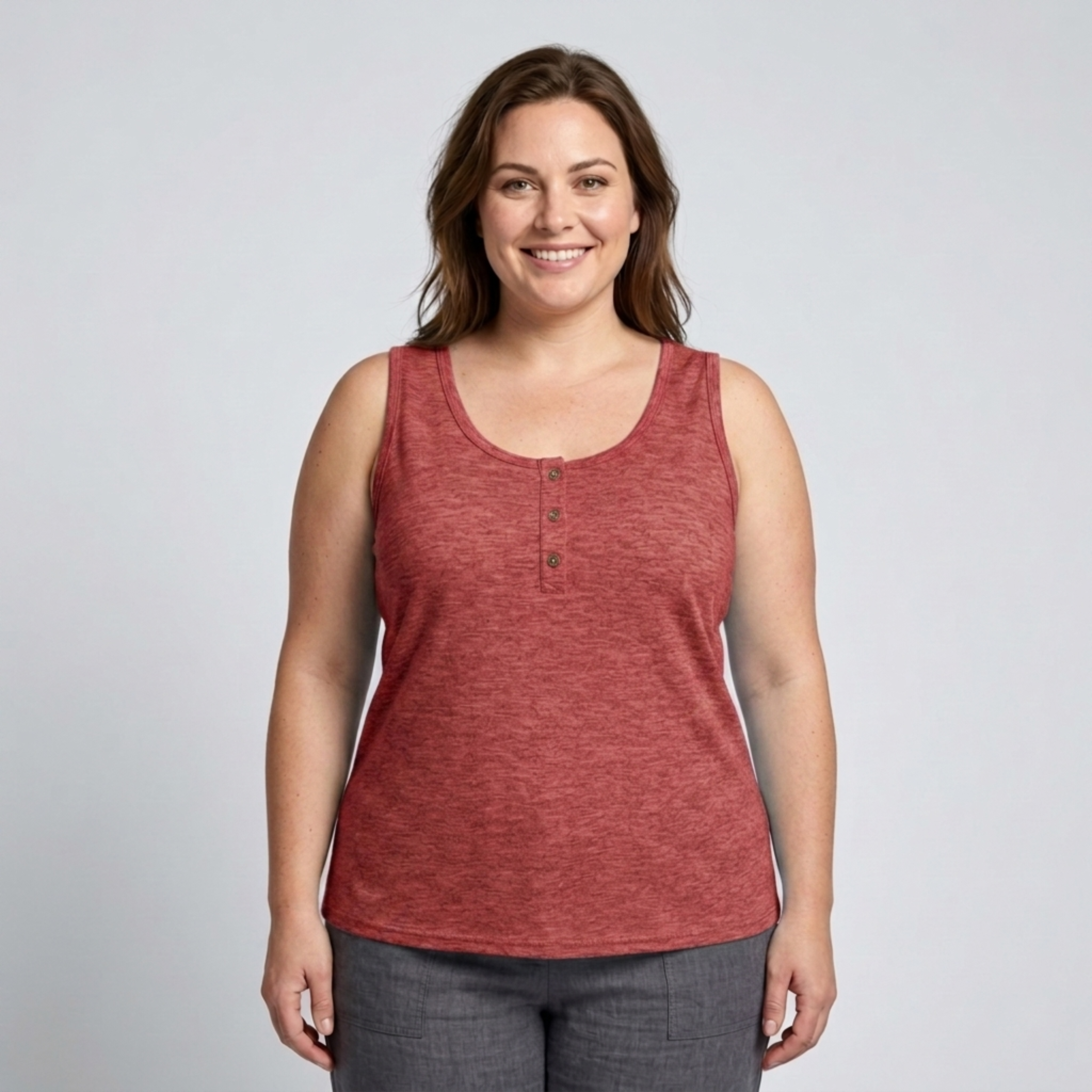 Plus size round neck tank top for women