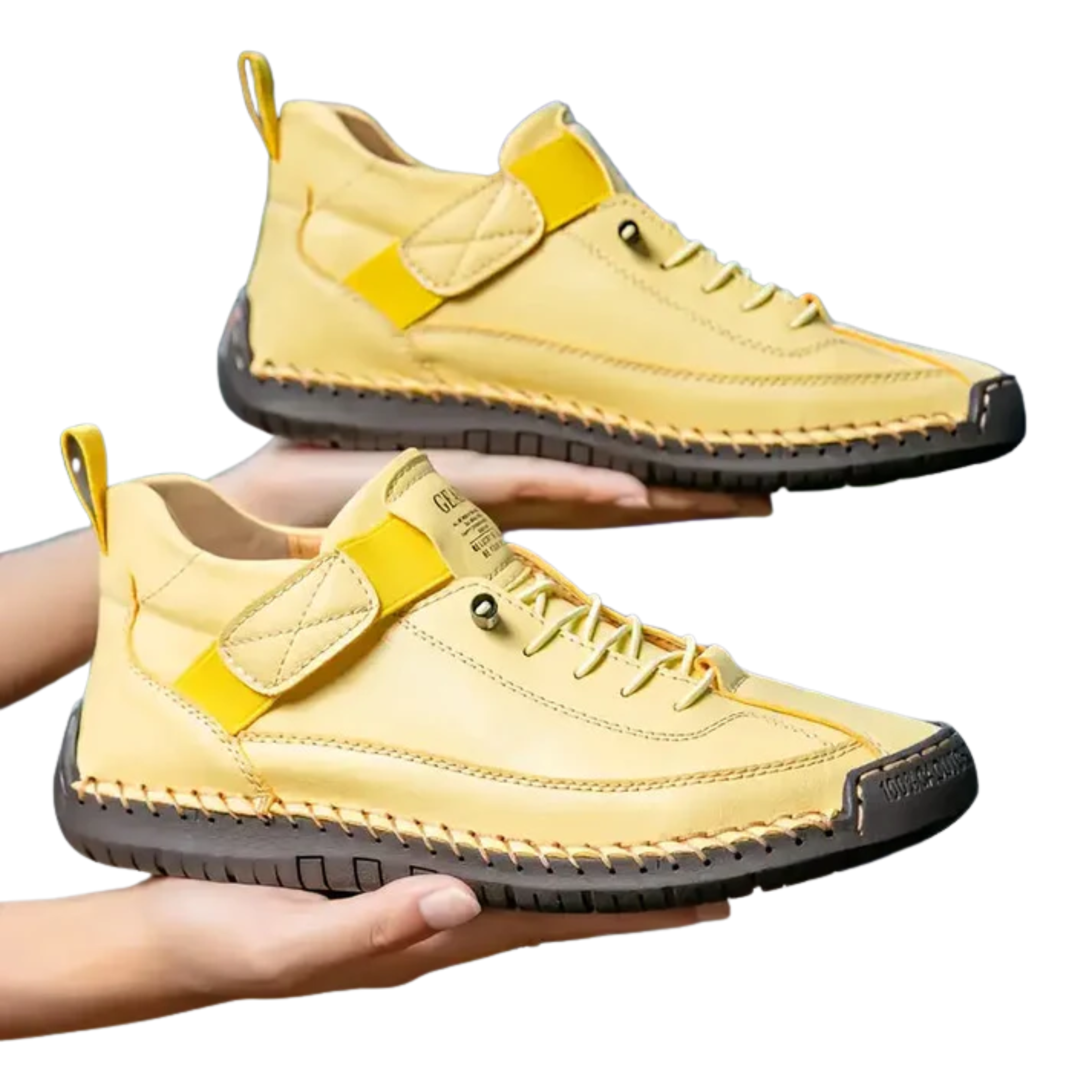 Women's comfort sneakers — laces and topstitching — casual style