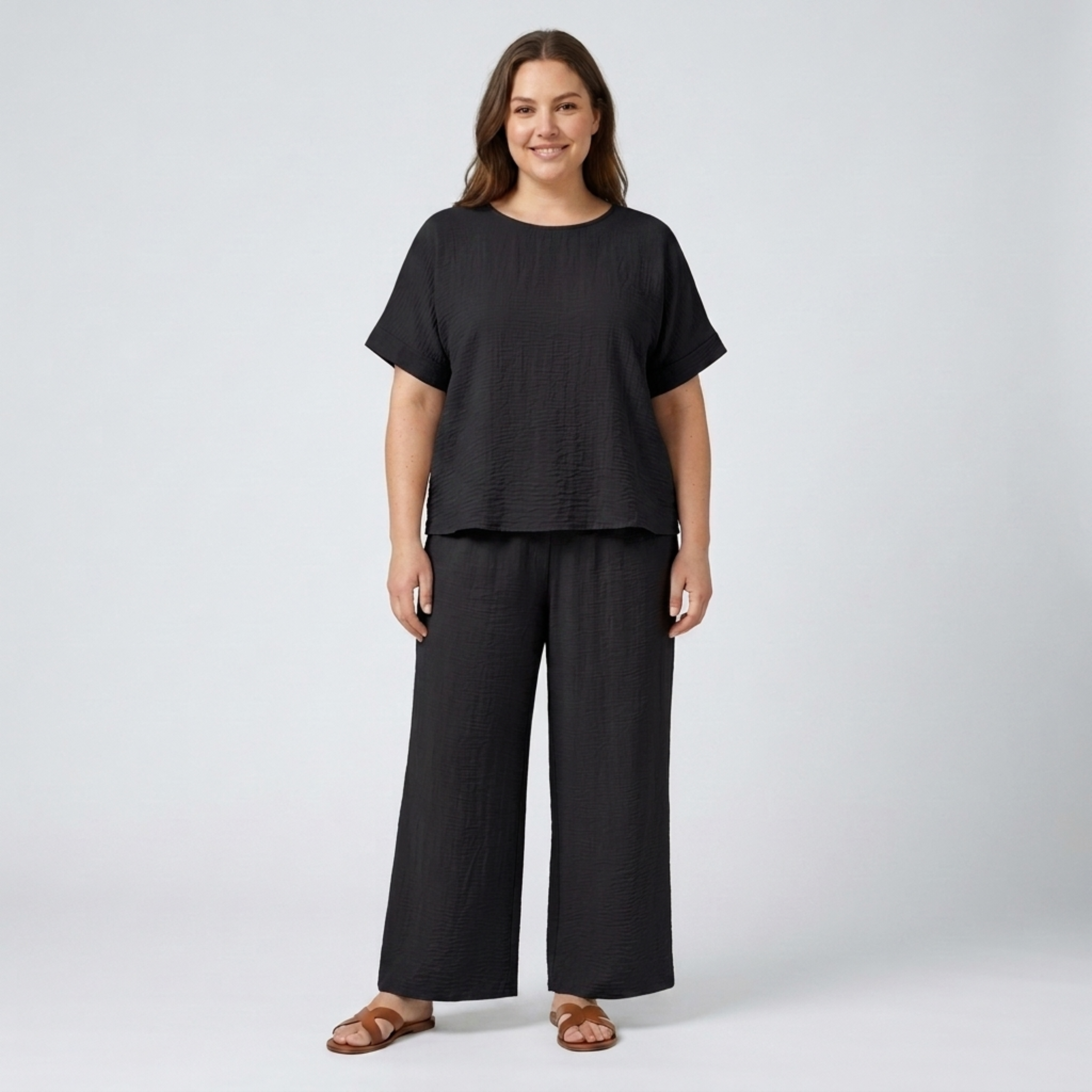 Casual plus size pants set for women