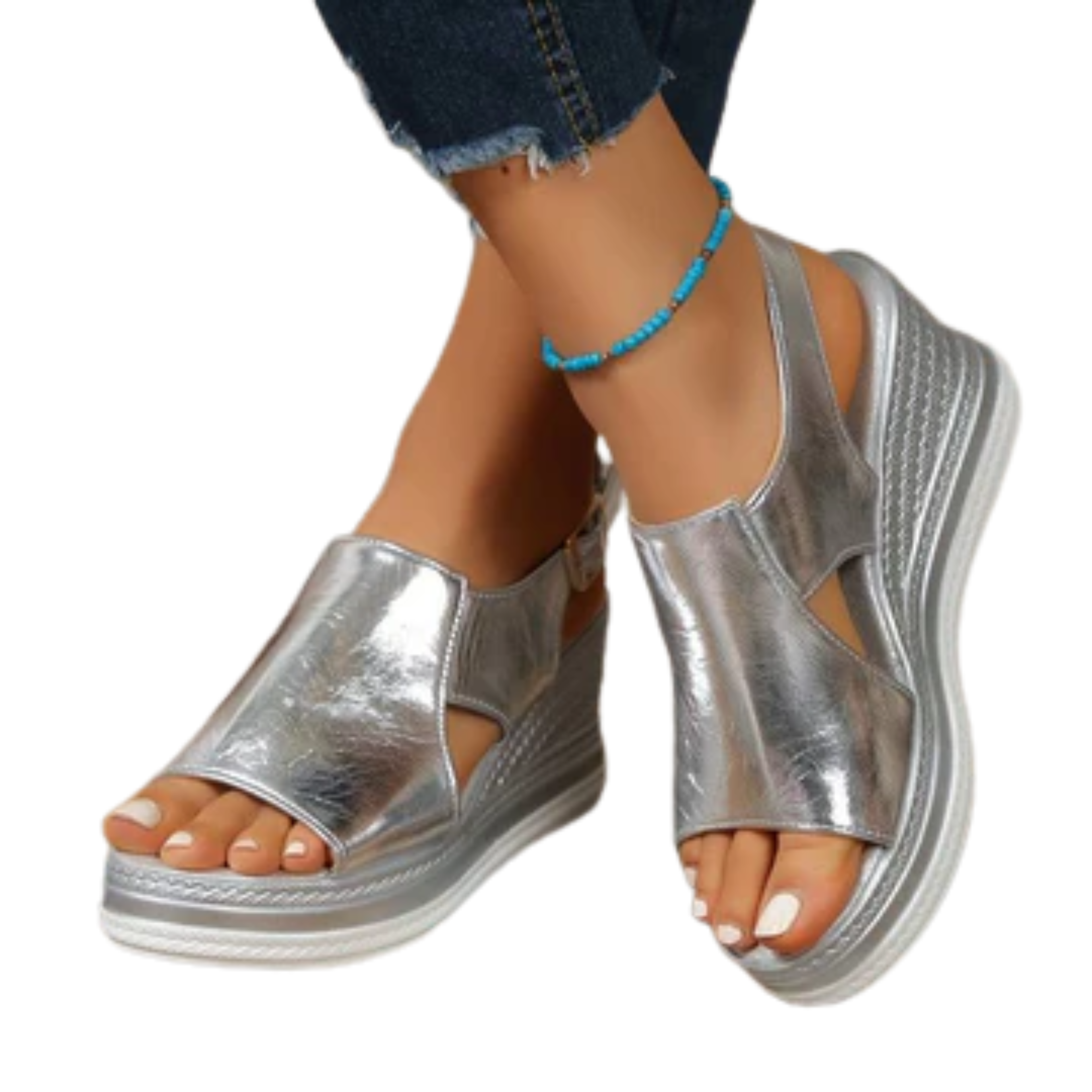Women's wedge heel sandals — comfort and support — vacation