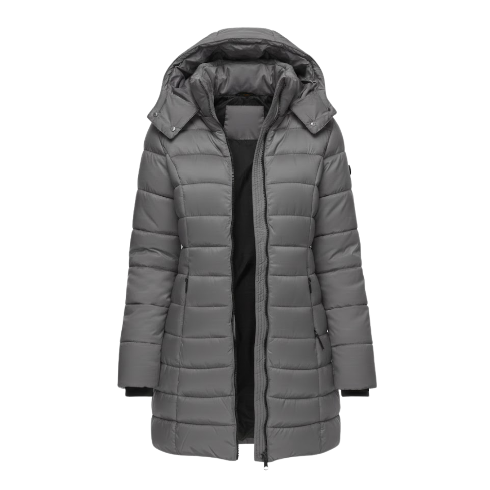 Women's Mid-Length Quilted Parka with Hood