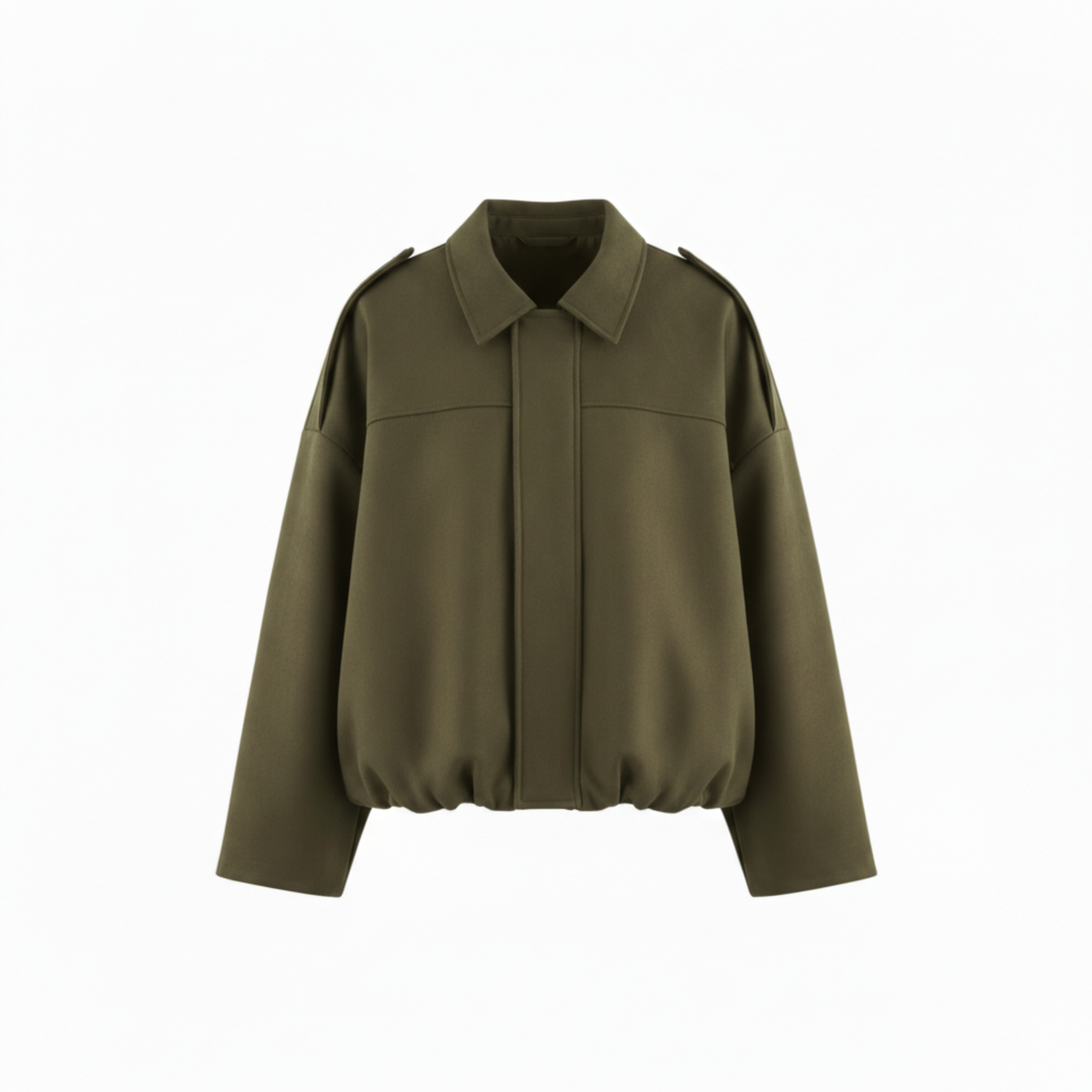 Polyester Bomber Jacket with Lapel Collar and Zipper Closure for Women