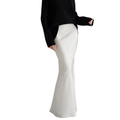 Long satin maxi skirt — high waist mermaid cut — evening wear