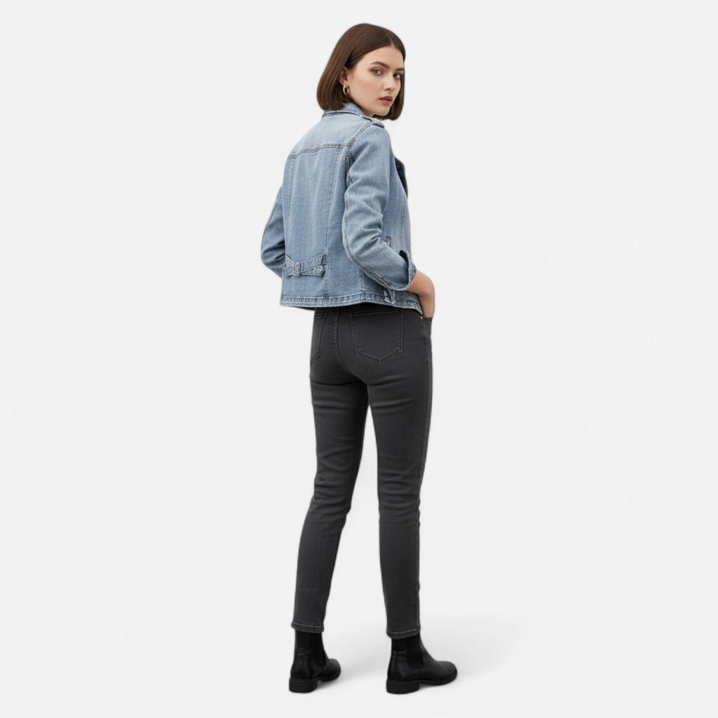 Ancient World | Women's Short Jacket in Sapphire Washed Denim