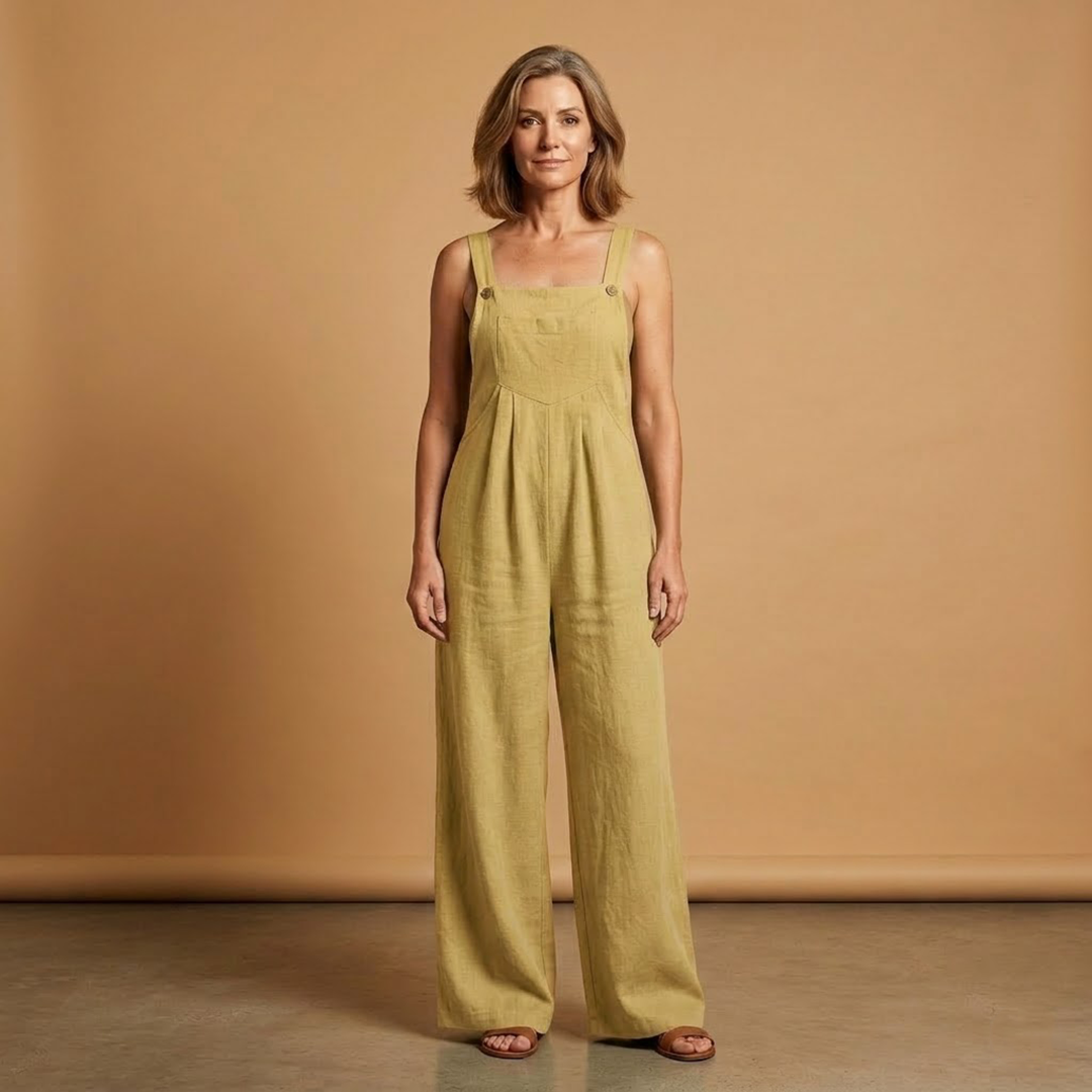 Summer jumpsuit for women - loose outfit with side pockets | vacation