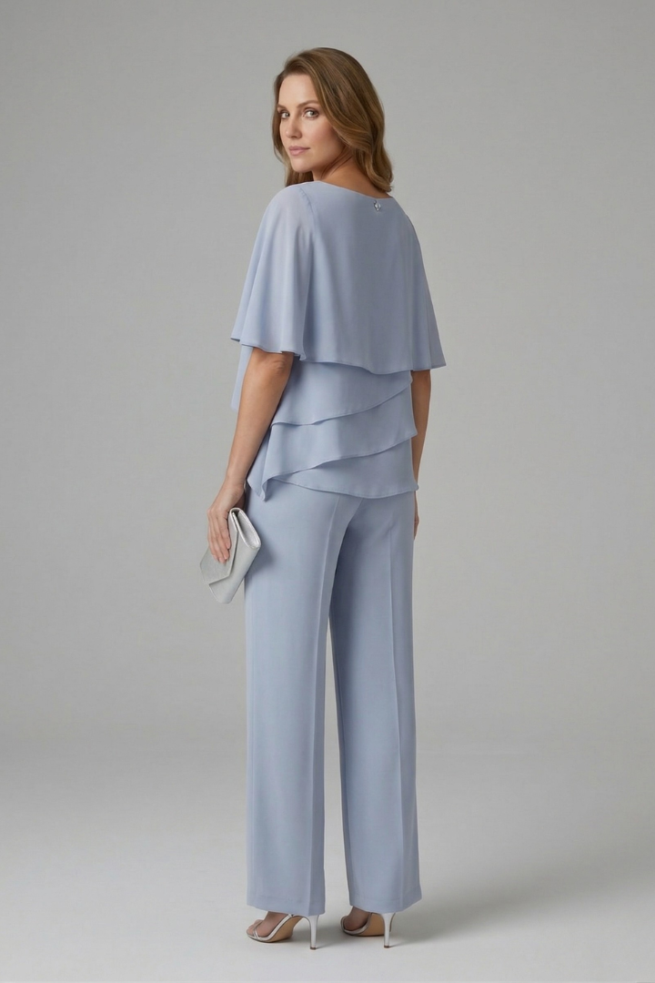Women's tunic and pants set — fluid straight style without buttons | vacation